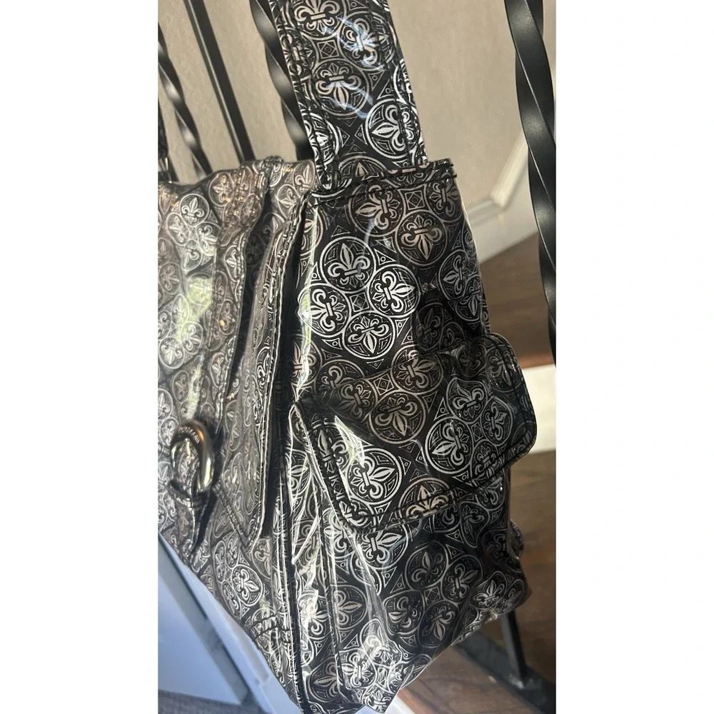 Kalencom New Orleans Diaper Bag Fleur de lis Black/Silver/Gold Eco-friendly